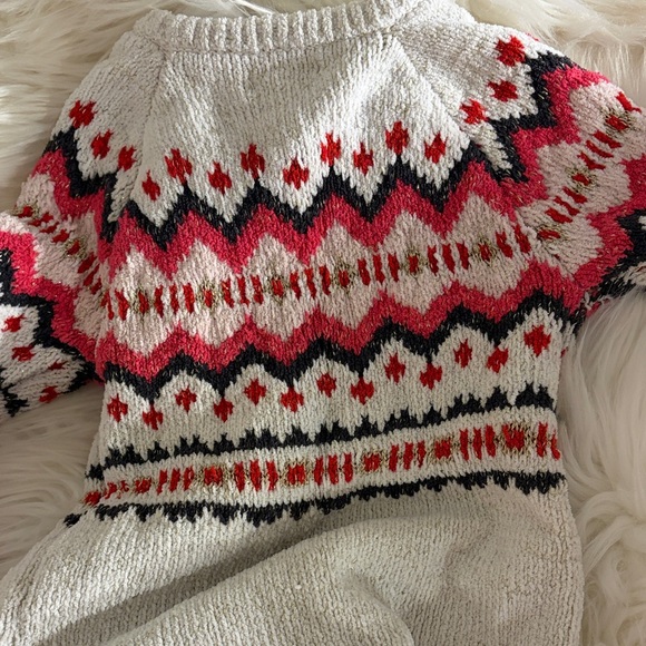 Cat & Jack Kids Fair Isle Dress - Cream, Red, and Black - Picture 3 of 3